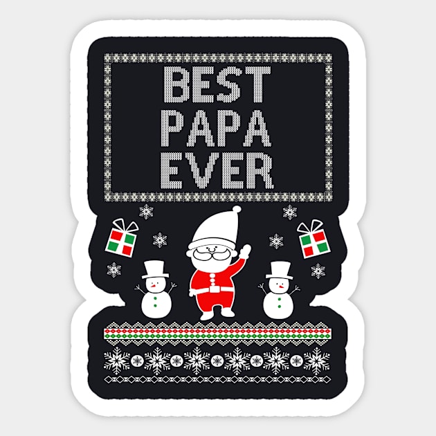 Awesome ugly christmas gift for Best papa ever Sticker by AwesomePrintableArt